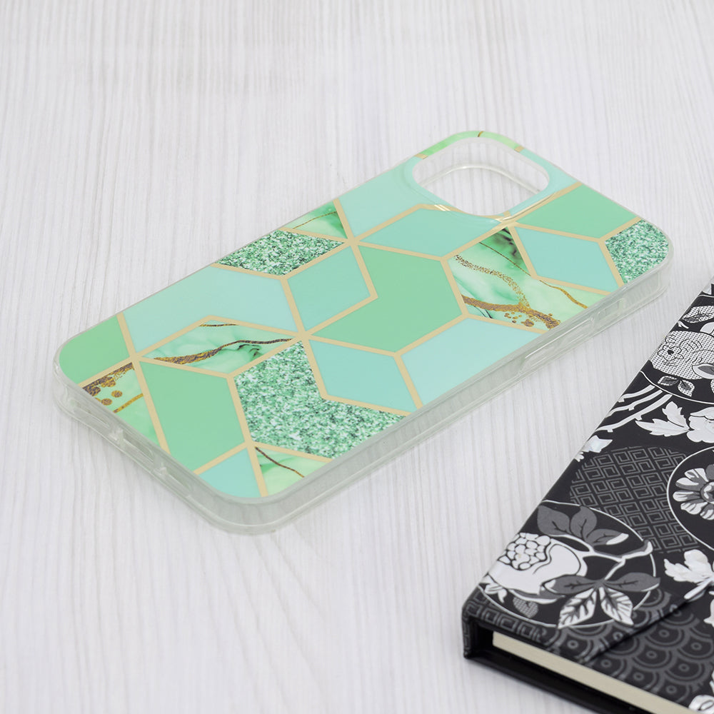Maska za Apple iPhone 15 Plus, Techsuit, Marble, Zelena