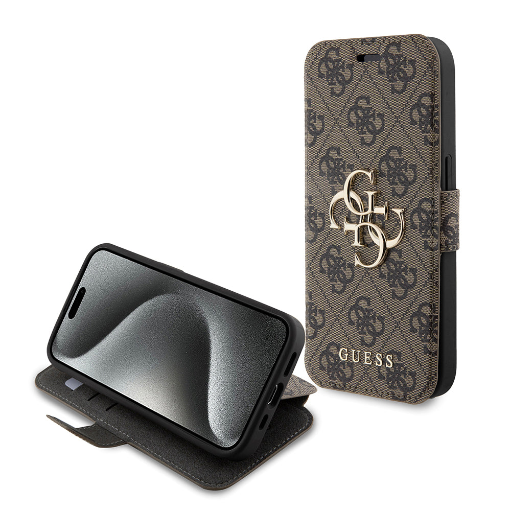 Futrola za Apple iPhone 15 Pro, Guess, 4G Book, Smeđa