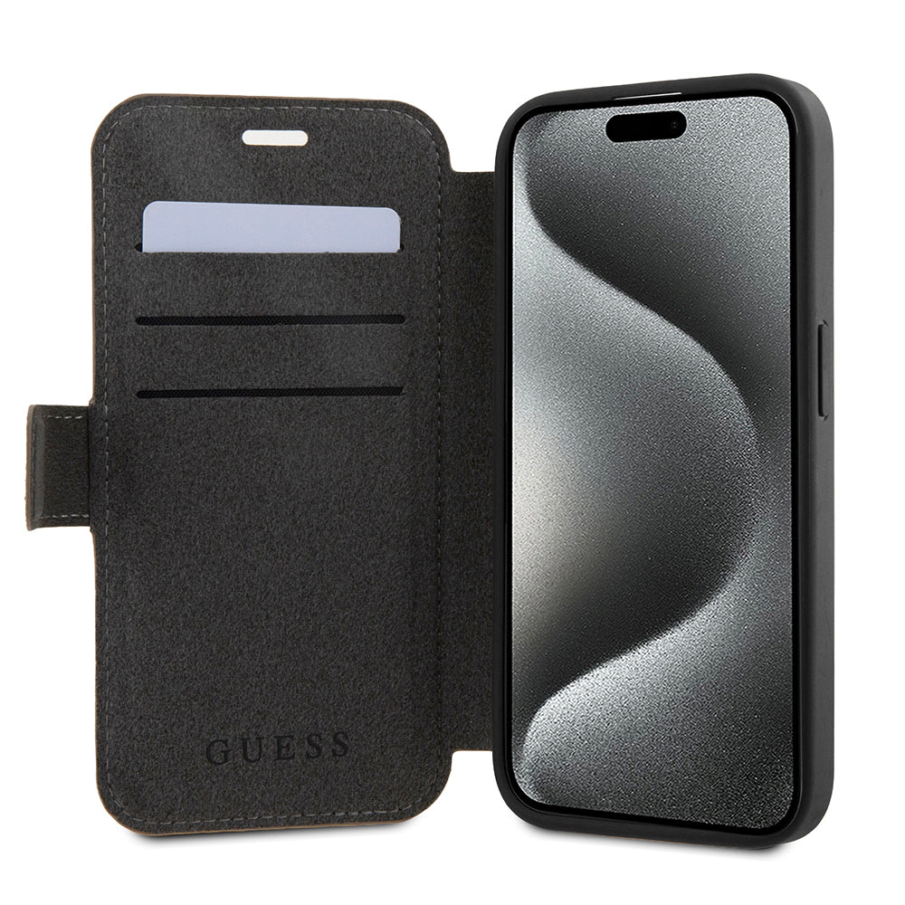 Futrola za Apple iPhone 15 Pro, Guess, 4G Book, Smeđa