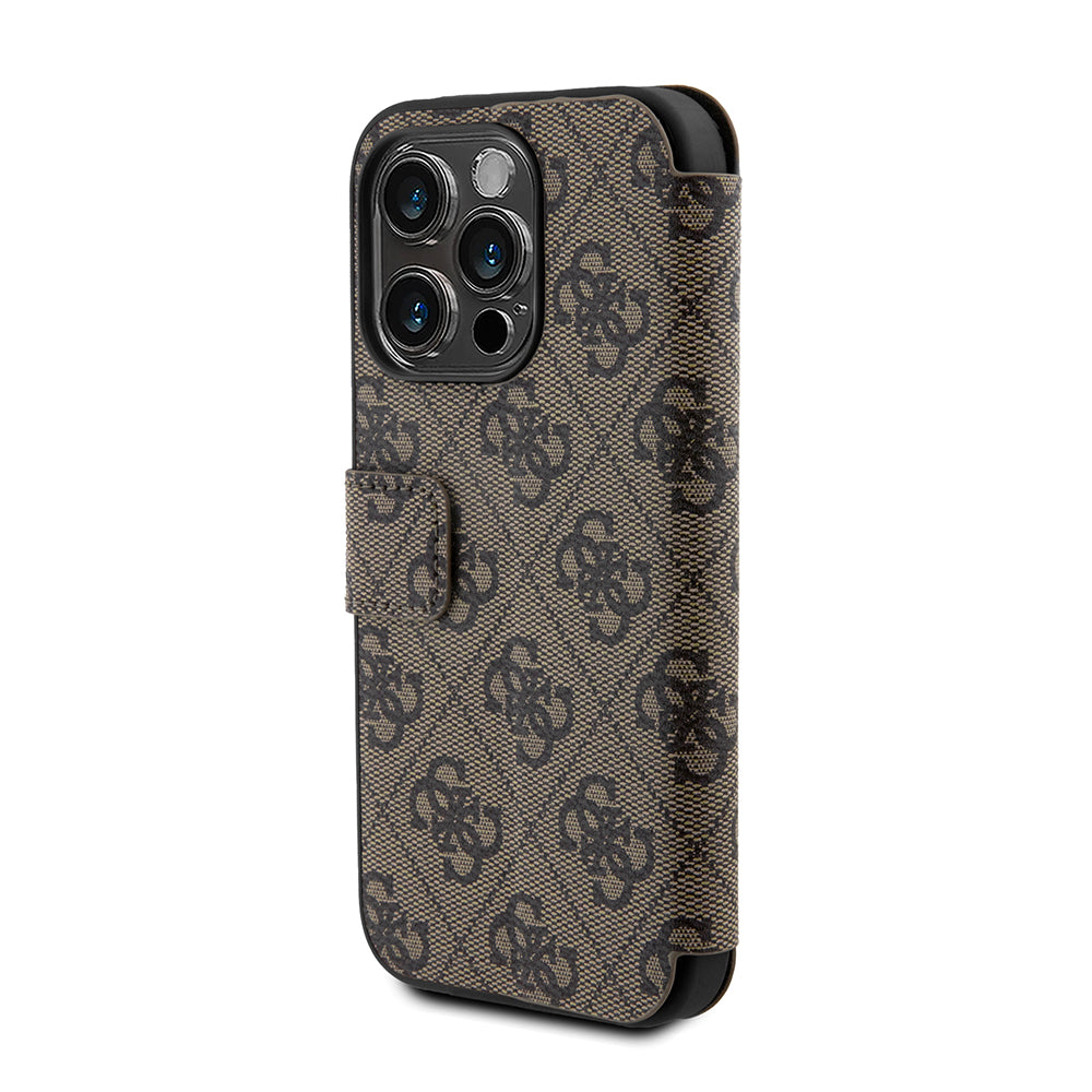Futrola za Apple iPhone 15 Pro, Guess, 4G Book, Smeđa