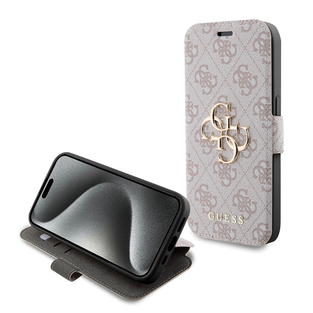 Futrola za Apple iPhone 15 Pro, Guess, 4G Book, Roza