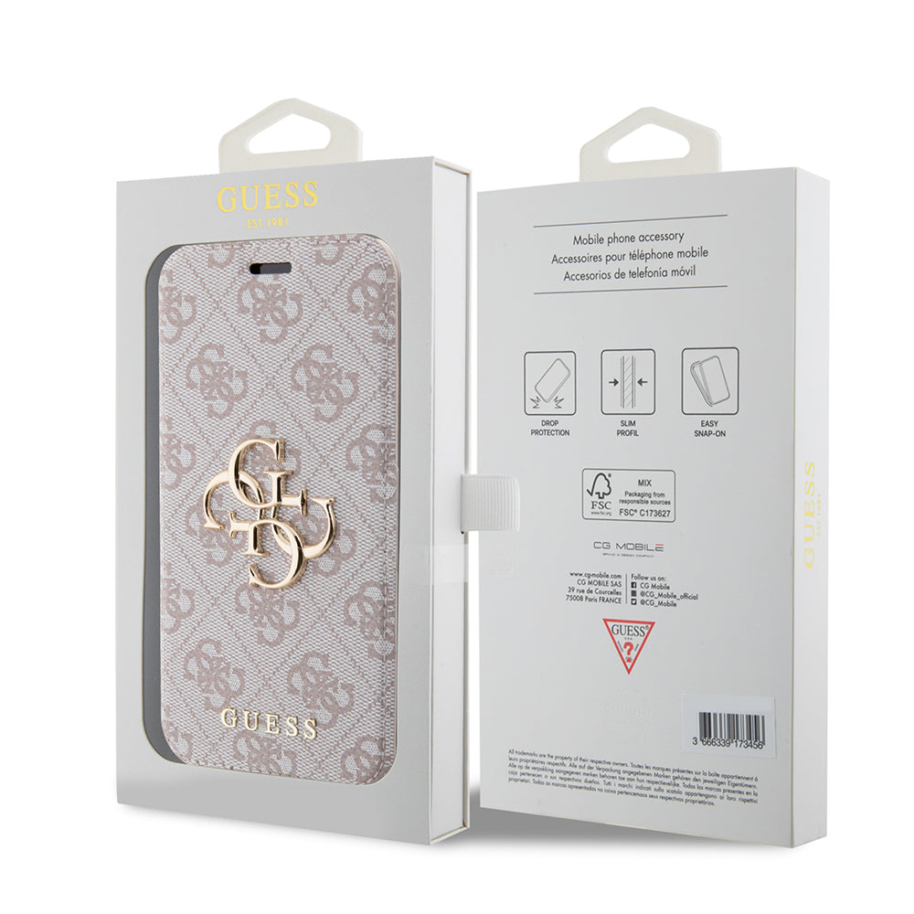 Futrola za Apple iPhone 15 Pro, Guess, 4G Book, Roza