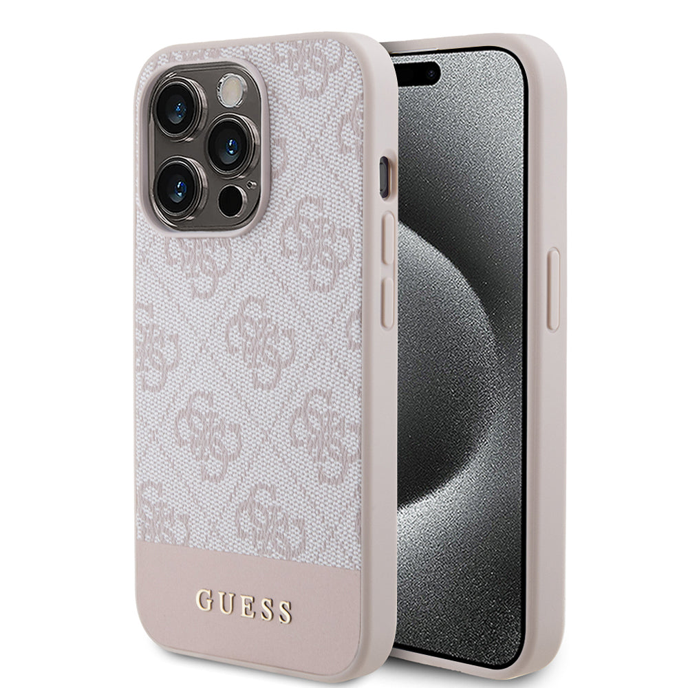Futrola za Apple iPhone 15 Pro, Guess, 4G Stripe, Roza