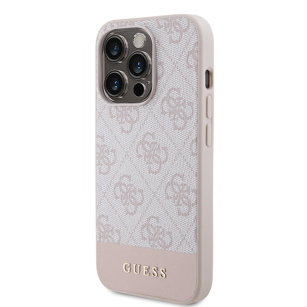 Futrola za Apple iPhone 15 Pro, Guess, 4G Stripe, Roza