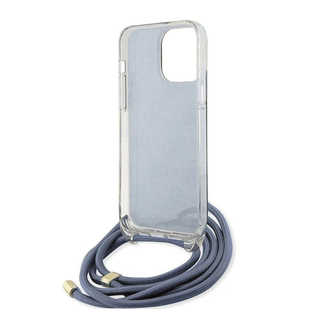 Futrola za Apple iPhone 15 Pro, Guess, Crossbody Cord 4G Print, Plava