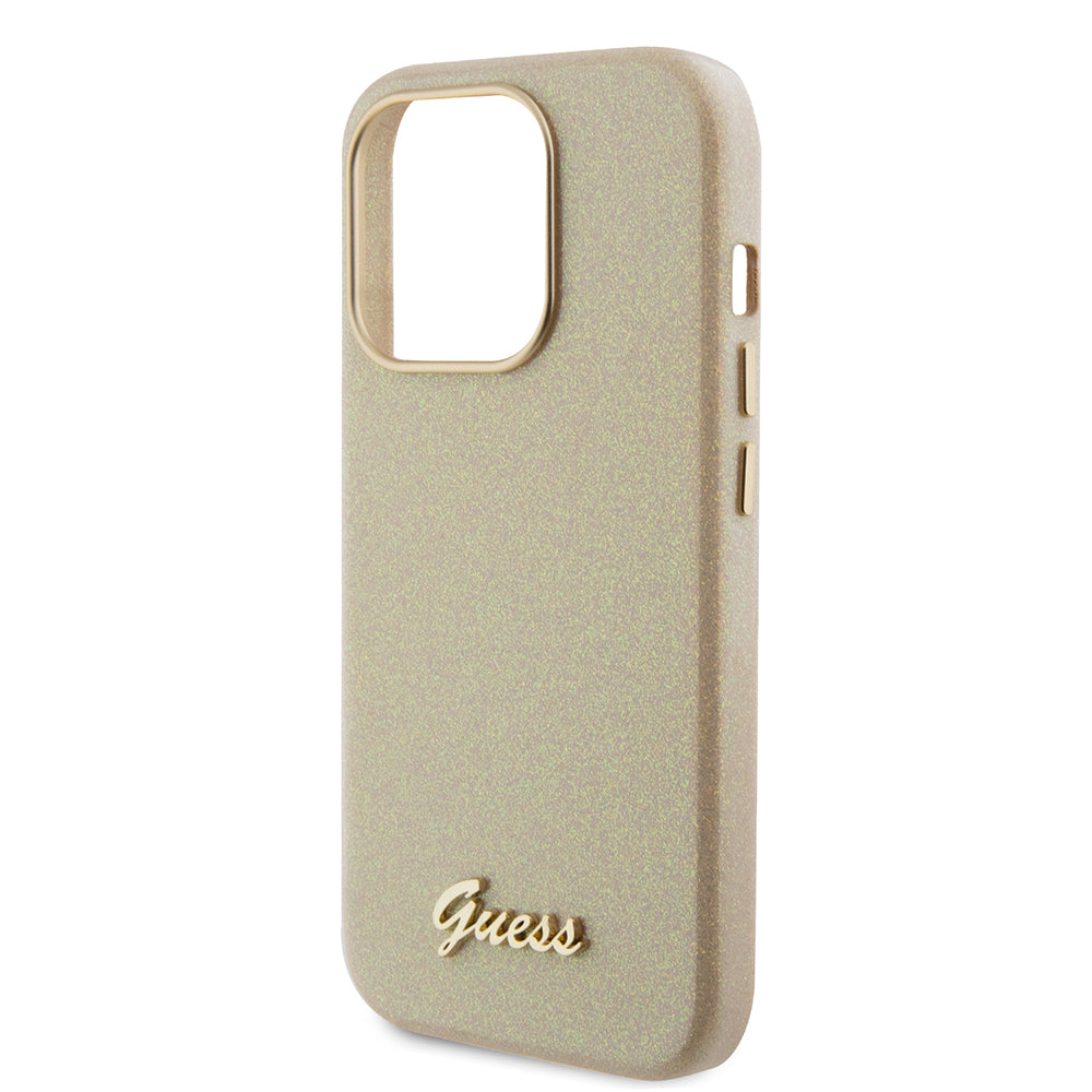 Futrola za Apple iPhone 15 Pro, Guess, Glitter Glossy Script, Bež