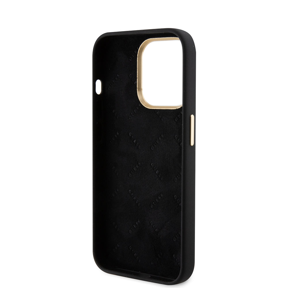 Futrola za Apple iPhone 15 Pro, Guess, Script Metal Logo & Frame, Crna