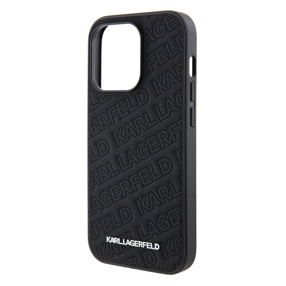 Futrola za Apple iPhone 15 Pro, Karl Lagerfeld, Diagonal Quilted K uzorak, Crna