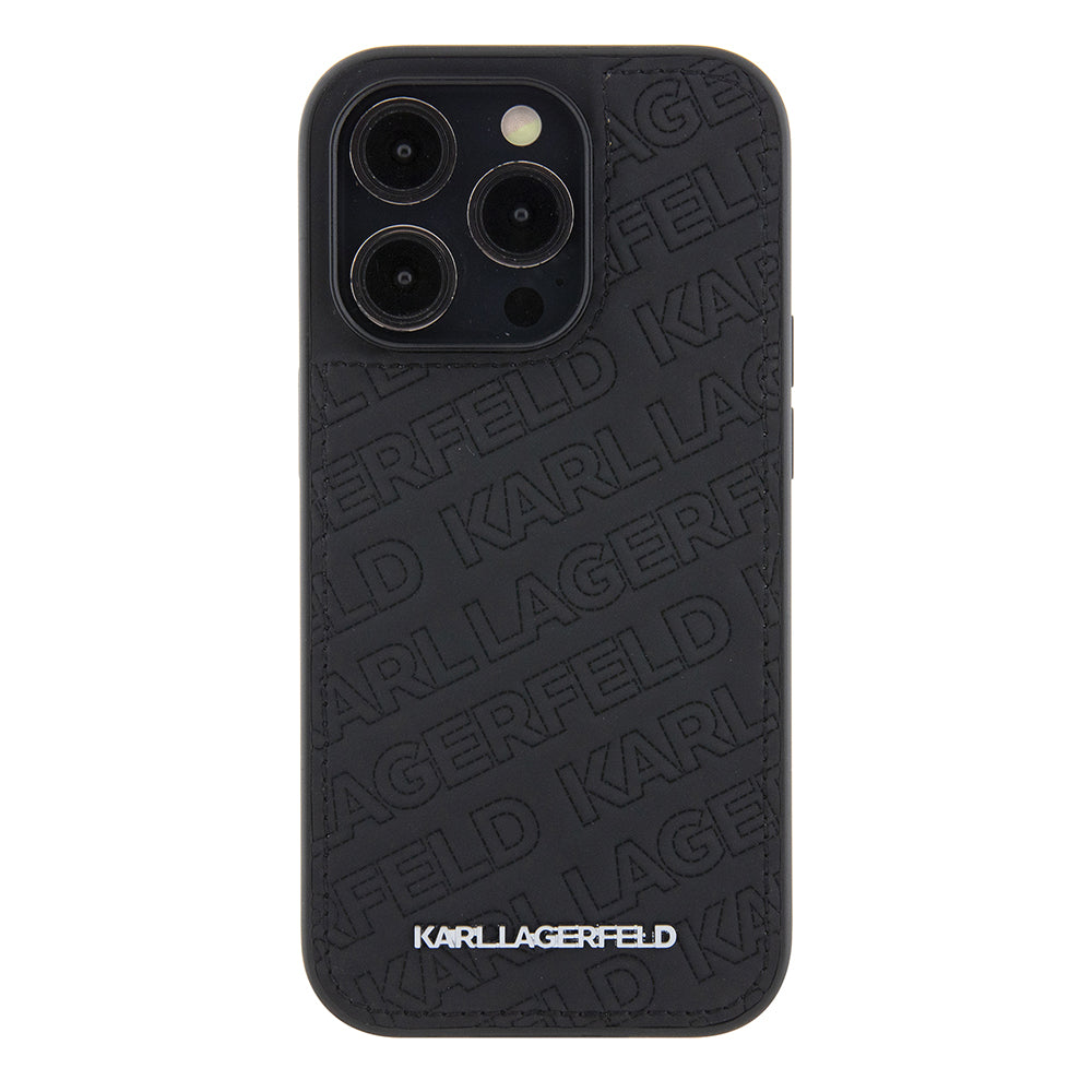 Futrola za Apple iPhone 15 Pro, Karl Lagerfeld, Diagonal Quilted K uzorak, Crna