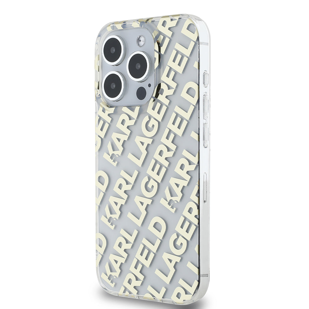 Futrola za Apple iPhone 15 Pro, Karl Lagerfeld, IML Electroplated Repeated Logo, Zlatna