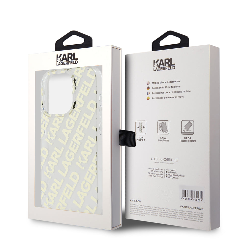 Futrola za Apple iPhone 15 Pro, Karl Lagerfeld, IML Electroplated Repeated Logo, Zlatna