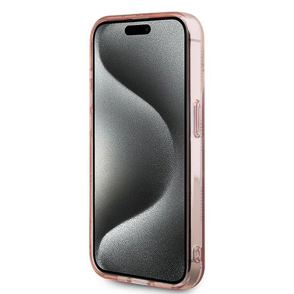 Futrola za Apple iPhone 15 Pro, Karl Lagerfeld, IML Luxury Monogram Choupette's Head, Roza