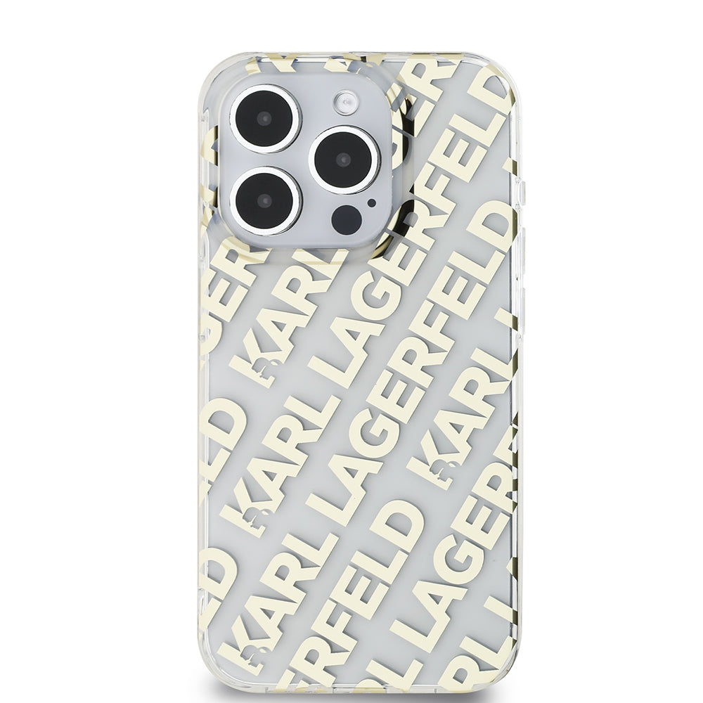 Futrola za Apple iPhone 15 Pro, Karl Lagerfeld, IML Luxury Monogram KL uzorak sa remenom, Crna