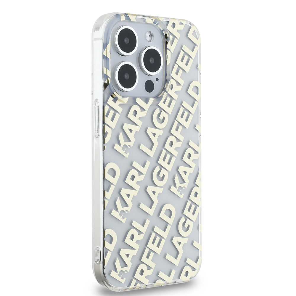 Futrola za Apple iPhone 15 Pro, Karl Lagerfeld, IML Luxury Monogram KL uzorak sa remenom, Crna