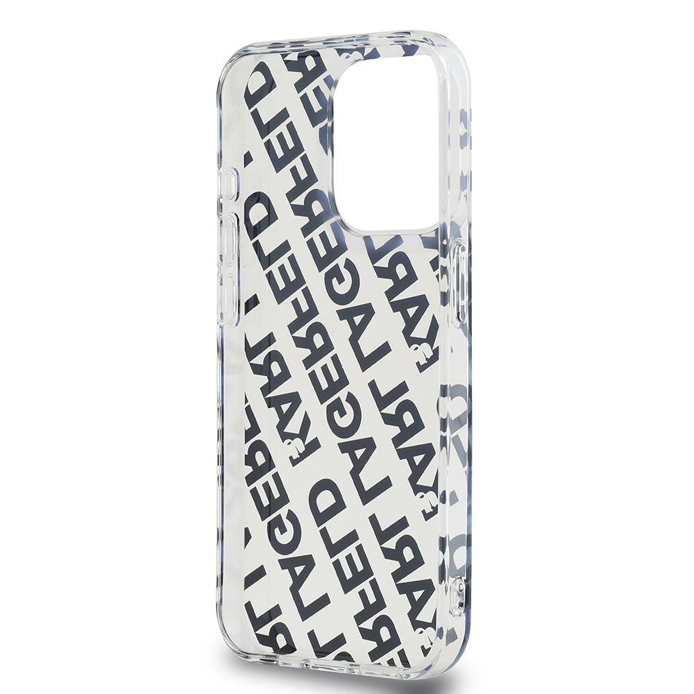 Futrola za Apple iPhone 15 Pro, Karl Lagerfeld, IML Luxury Monogram KL uzorak sa remenom, Crna