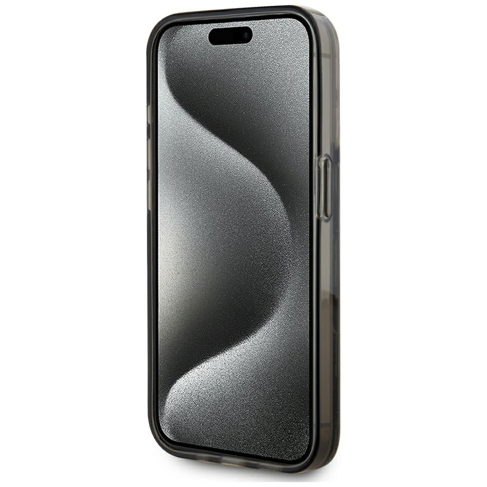 Futrola za Apple iPhone 15 Pro, Karl Lagerfeld, Liquid Glitter Monogram, Crna