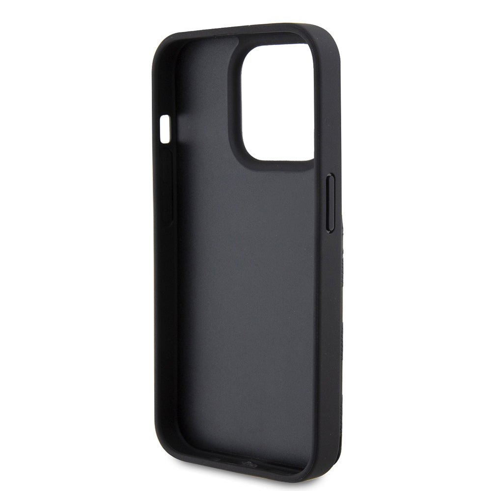 Futrola za Apple iPhone 15 Pro, Karl Lagerfeld, Saffiano Cardslots and Stand Monogram Choupette, Crna