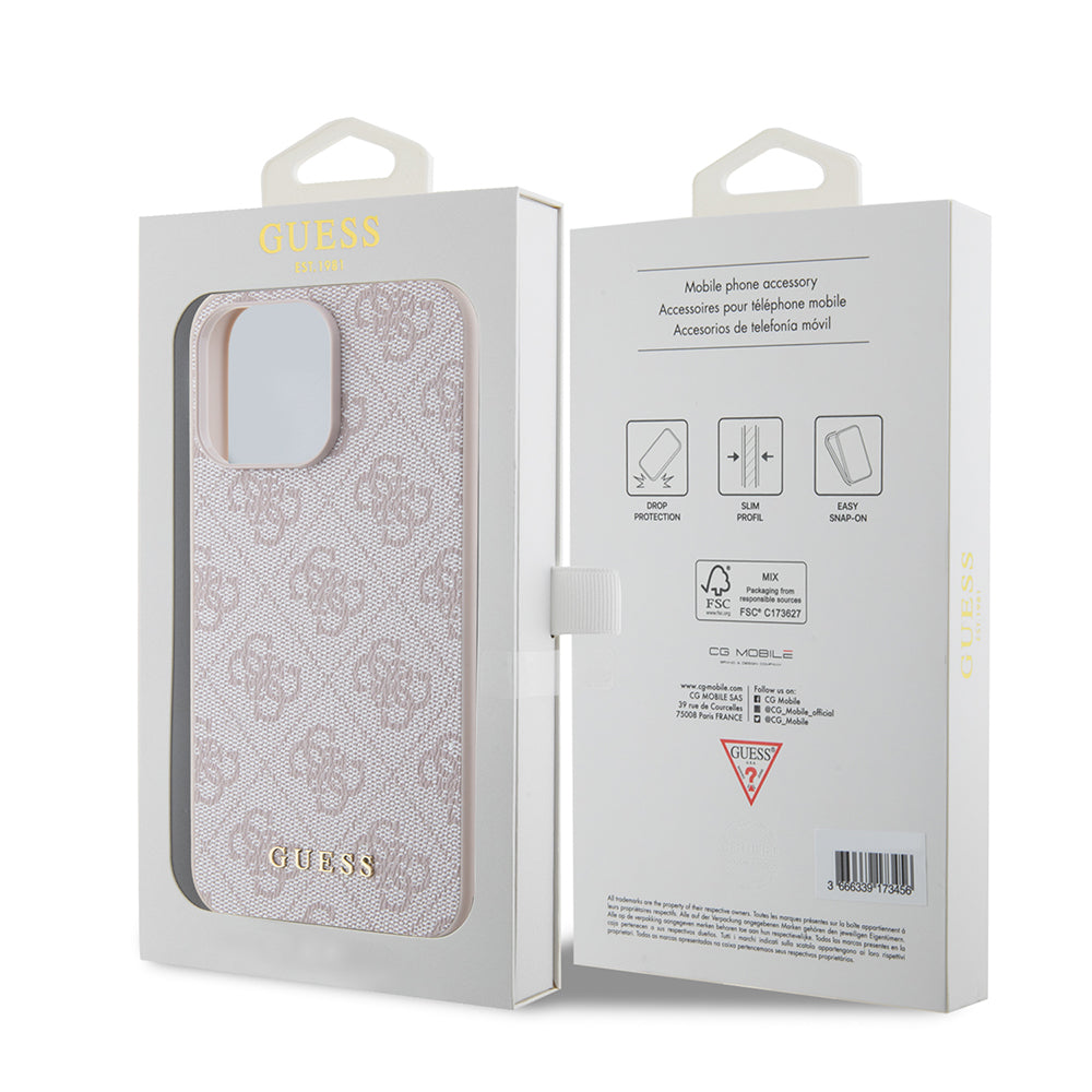 Futrola za Apple iPhone 15 Pro Max, Guess, 4G Metal Gold Logo, Roza