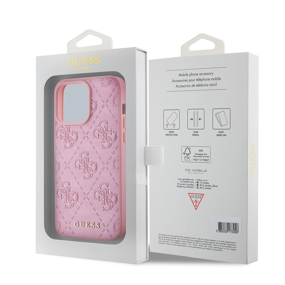 Futrola za Apple iPhone 15 Pro Max, Guess, 4G Stamped, Roza
