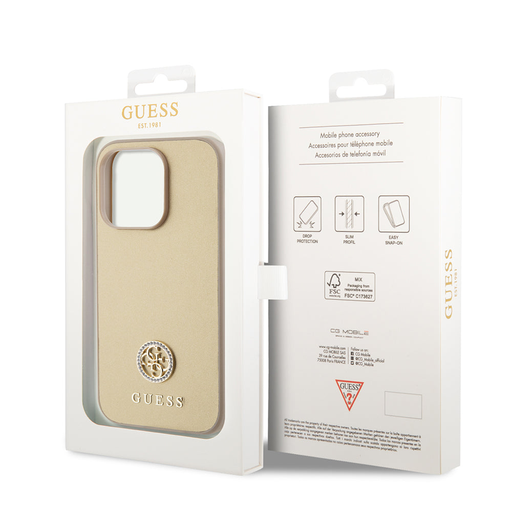 Futrola za Apple iPhone 15 Pro Max, Guess, 4G Strass Metal Logo, Zlatna