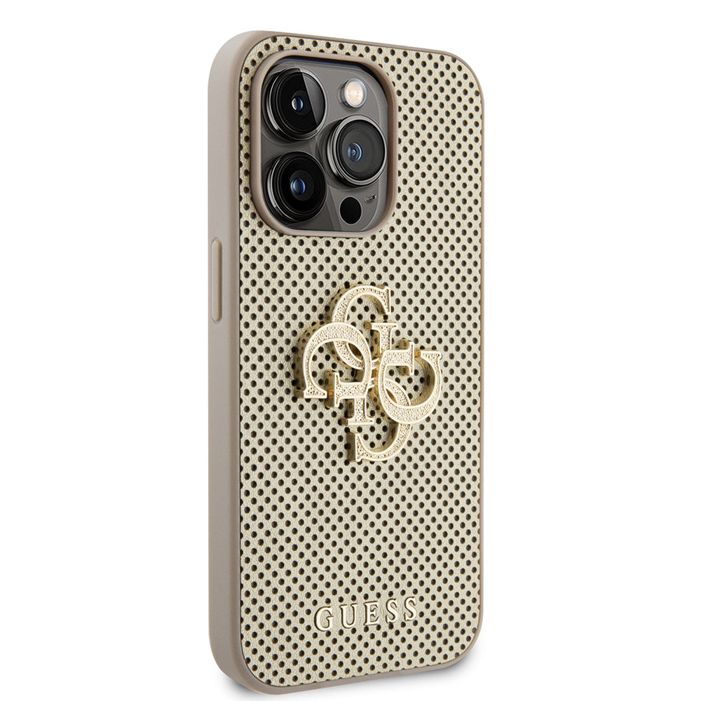 Futrola za Apple iPhone 15 Pro Max, Guess, Perforated 4G, Zlatna