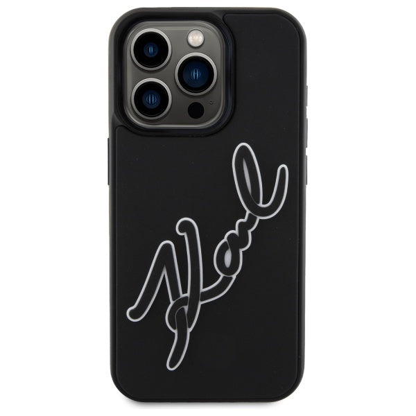 Futrola za Apple iPhone 15 Pro Max, Karl Lagerfeld, 3D Rubber Signature, Crna