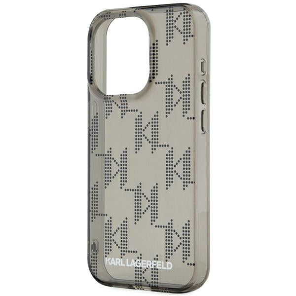 Futrola za Apple iPhone 15 Pro Max, Karl Lagerfeld, IML Luxury Monogram KL uzorak sa remenom, Crna
