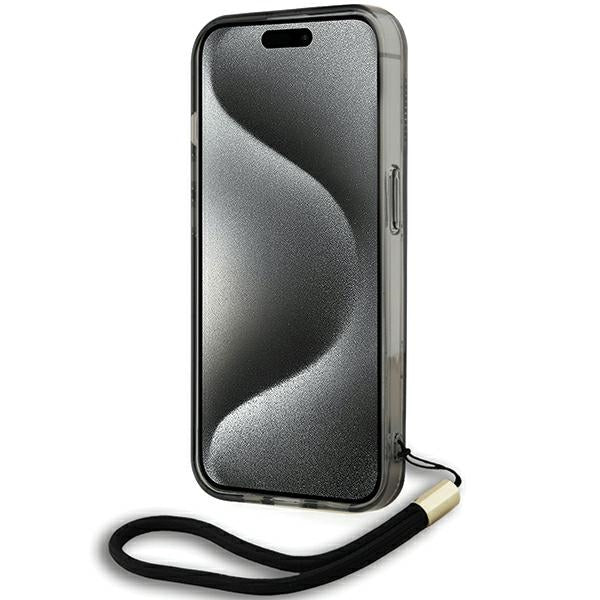 Futrola za Apple iPhone 15 Pro Max, Karl Lagerfeld, IML Luxury Monogram KL uzorak sa remenom, Crna