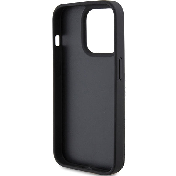 Futrola za Apple iPhone 15 Pro Max, Karl Lagerfeld, Saffiano Cardslots and Stand Monogram Choupette, Crna