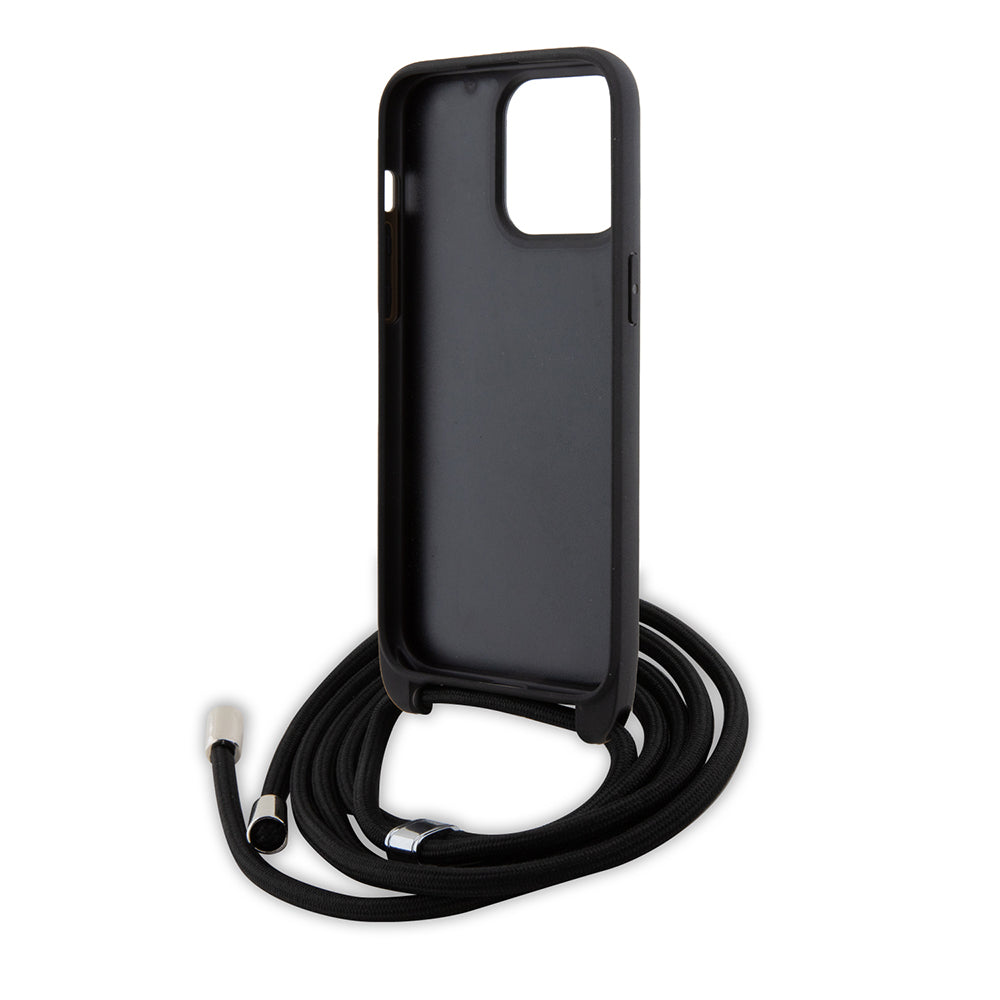 Futrola za Apple iPhone 15 Pro Max, Karl Lagerfeld, Saffiano Crossbody Monogram Metal Pin Karl, Crna
