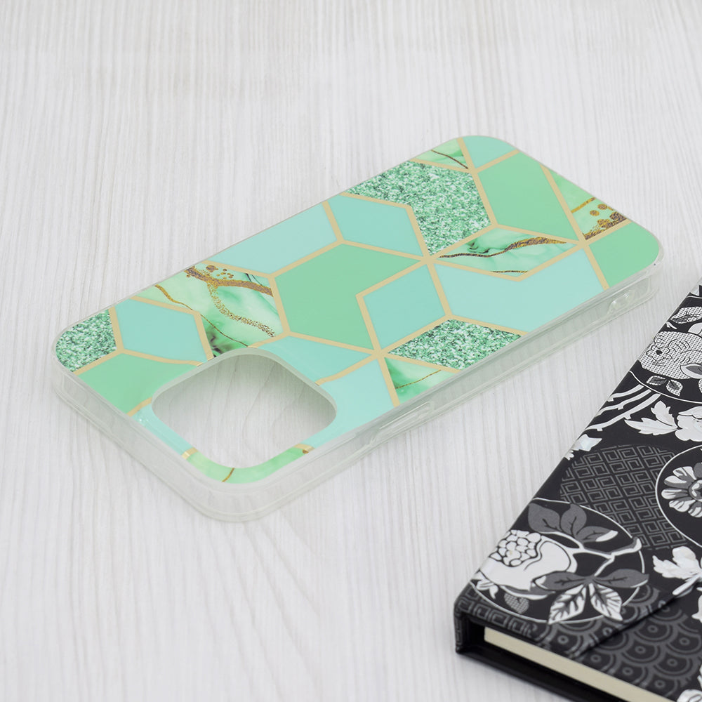Maska za Apple iPhone 15 Pro Max, Techsuit, Marble, Zelena