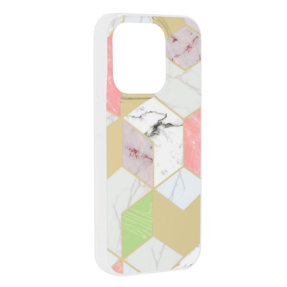 Maska za Apple iPhone 15 Pro, Techsuit, Marble, Ljubičasta