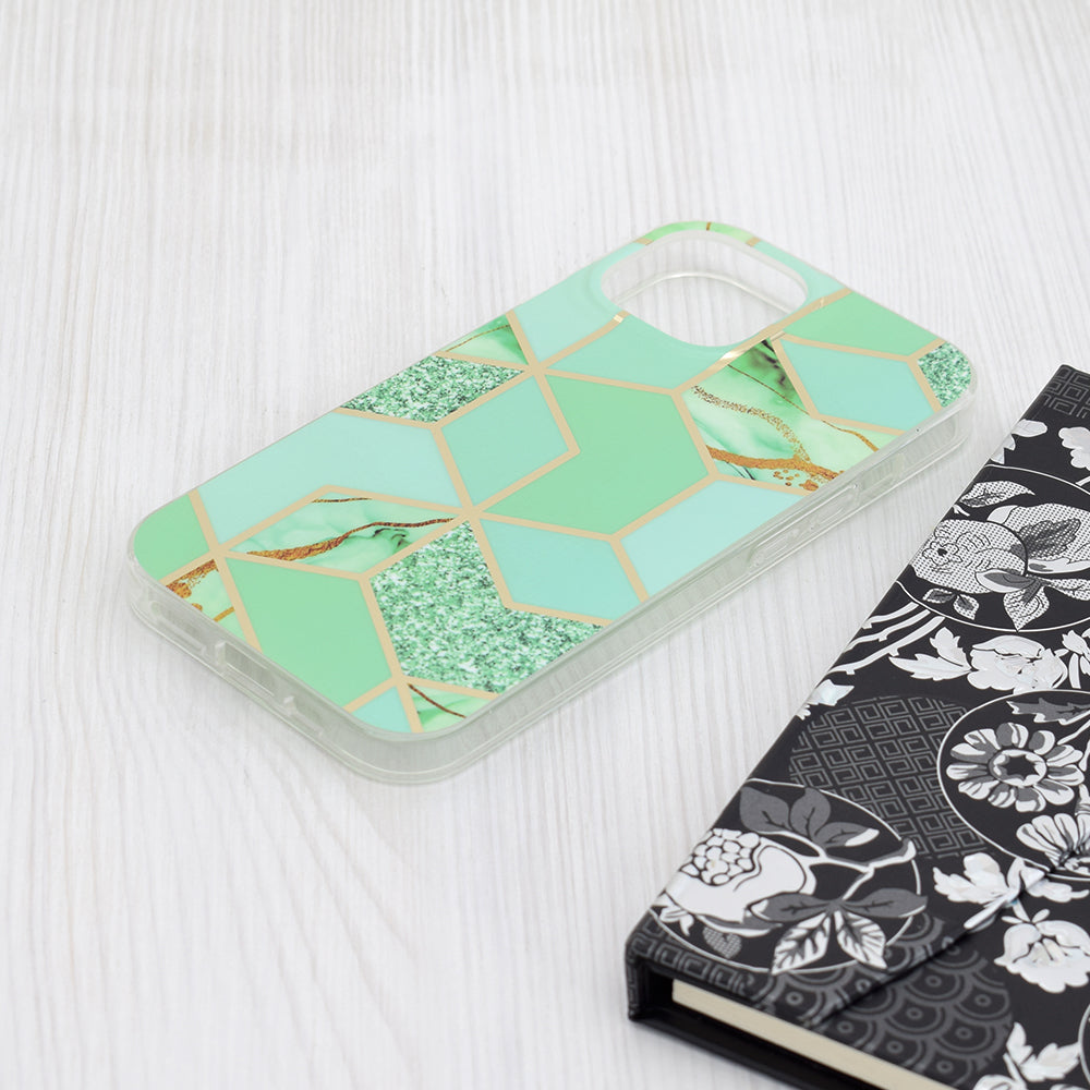 Maska za Apple iPhone 15, Techsuit, Marble, Zelena