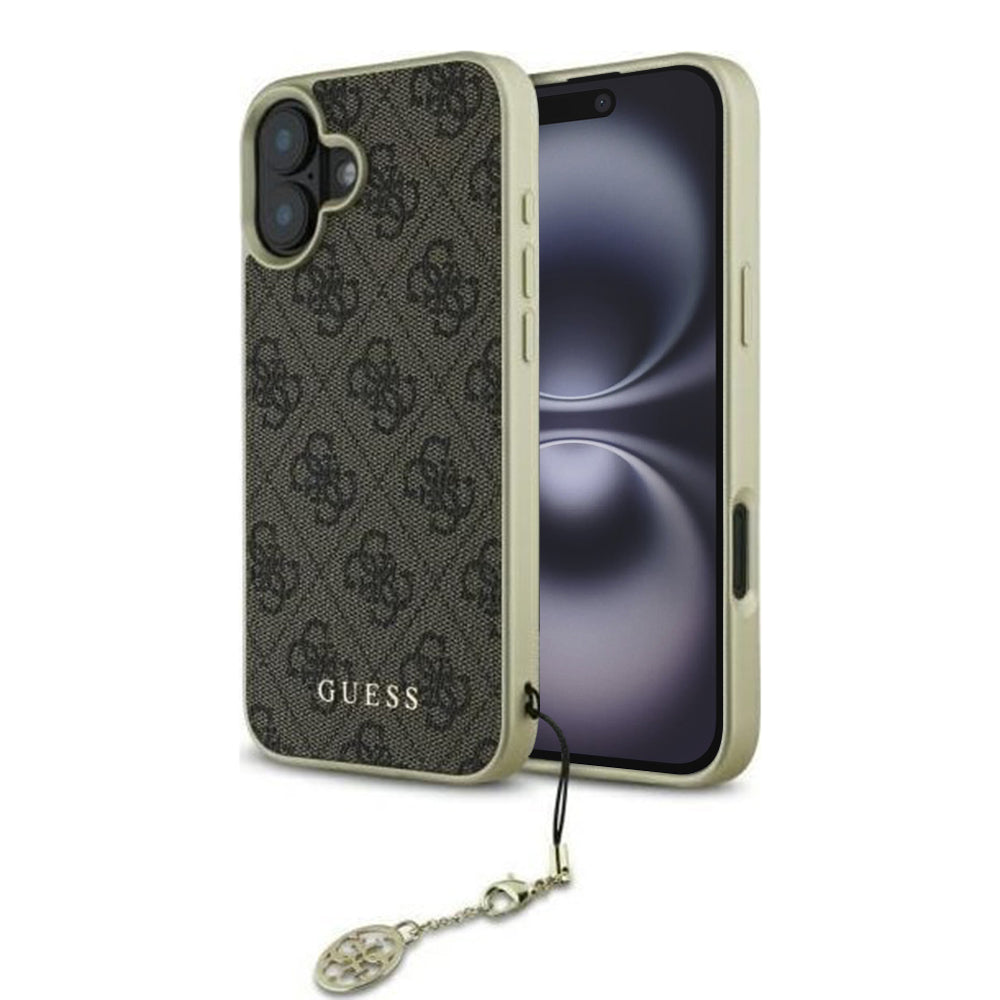 Futrola za Apple iPhone 16, Guess, 4G Charm, Smeđa