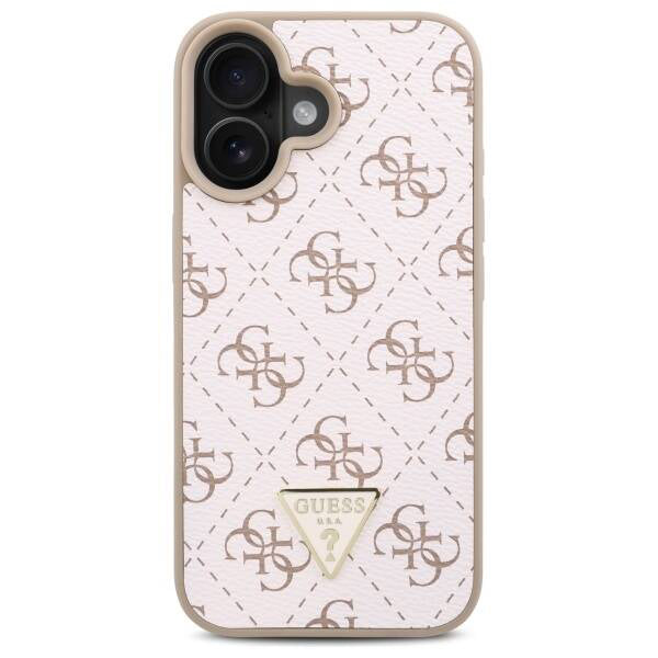 Futrola za Apple iPhone 16, Guess, 4G Triangle Logo, Bijela