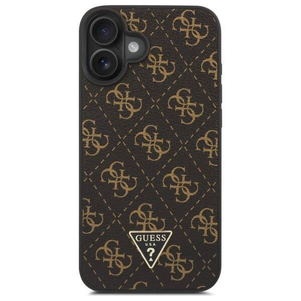 Futrola za Apple iPhone 16, Guess, 4G Triangle Logo, Crna