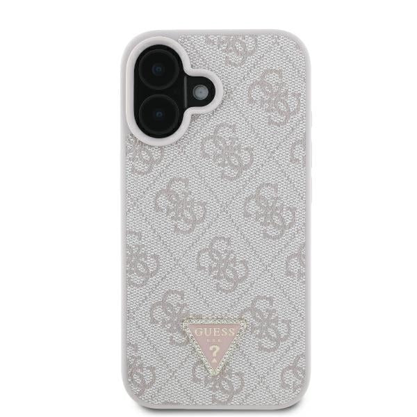Futrola za Apple iPhone 16, Guess, Crossbody 4G Triangle Strass, Roza