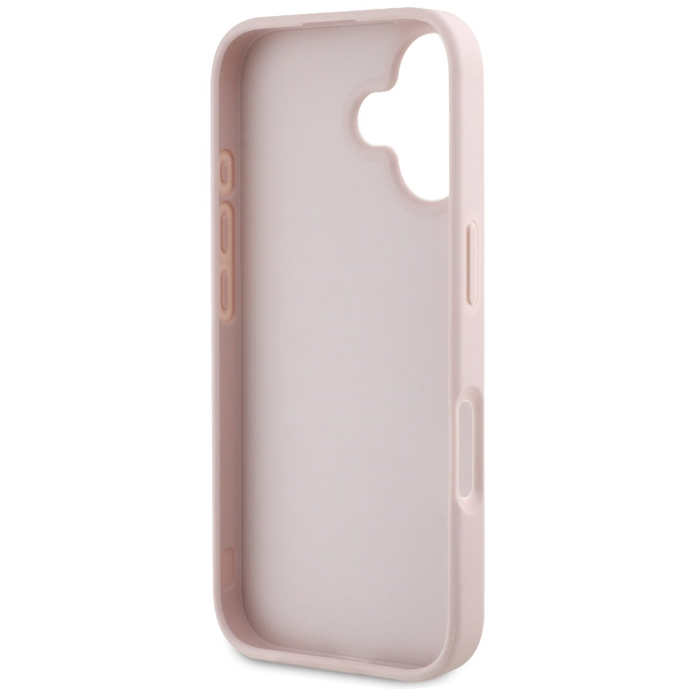 Futrola za Apple iPhone 16, Guess, Grained Big 4G Logo Small Classic Logo, Roza