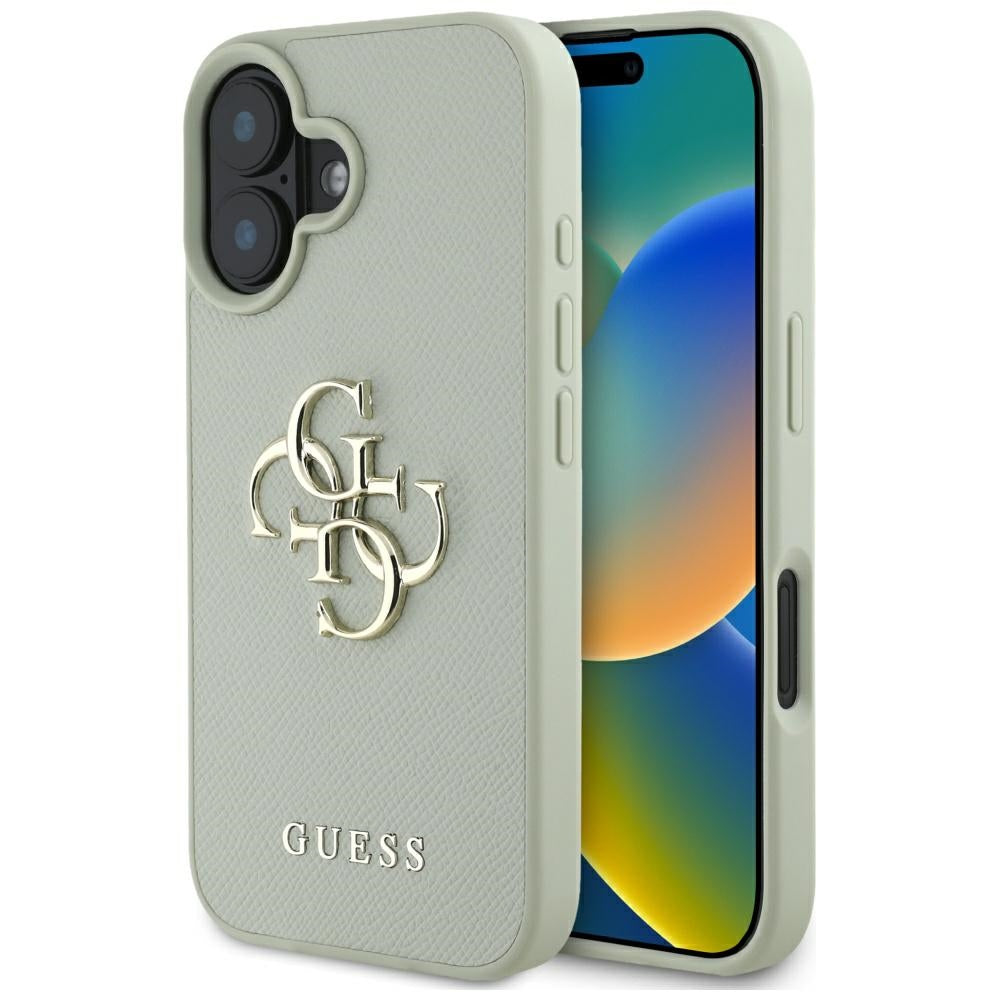Futrola za Apple iPhone 16, Guess, Grained Big 4G Logo Small Classic Logo, Zelena
