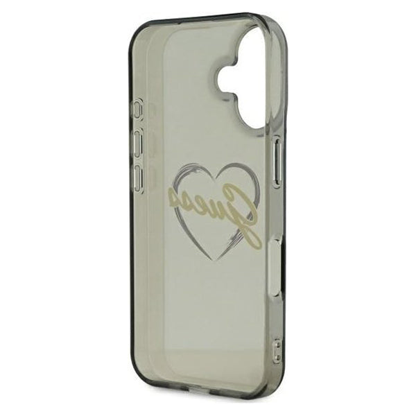 Futrola za Apple iPhone 16, Guess, IML Heart, Crna