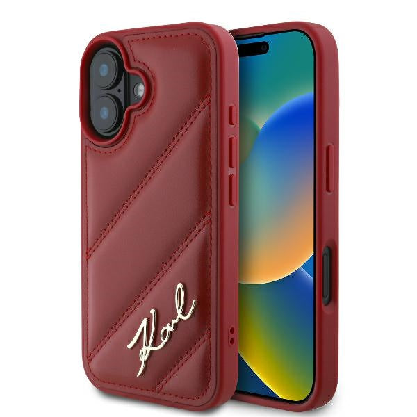 Futrola za Apple iPhone 16, Karl Lagerfeld, Diagonal Quilted Script, Rosie