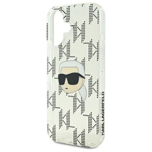 Futrola za Apple iPhone 16, Karl Lagerfeld, IML Luxury Electroplated Karl's Head, Prozirna