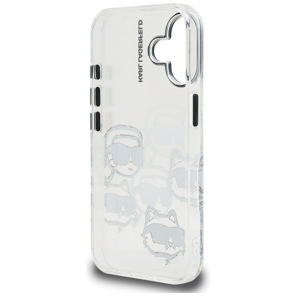 Futrola za Apple iPhone 16, Karl Lagerfeld, IML Luxury Multi Head Pattern, Prozirna