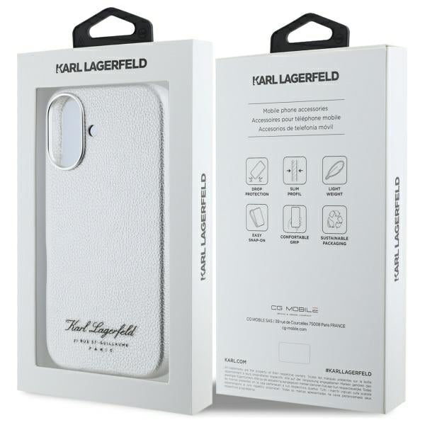 Futrola za Apple iPhone 16, Karl Lagerfeld, RSG, Siva