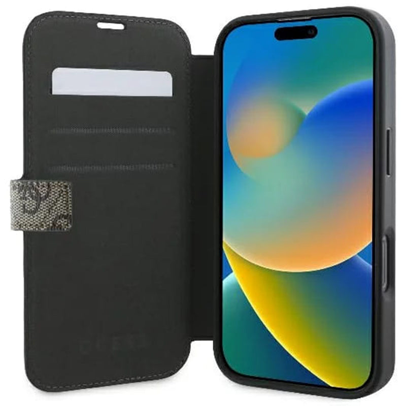 Futrola za Apple iPhone 16 Plus, Guess, 4G Book, Smeđa