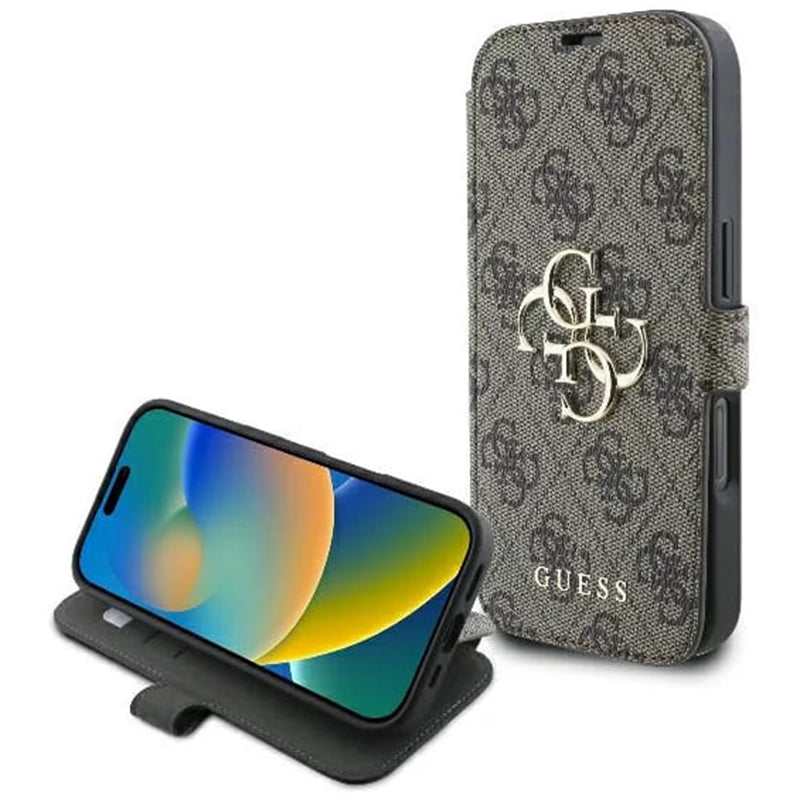 Futrola za Apple iPhone 16 Plus, Guess, 4G Book, Smeđa