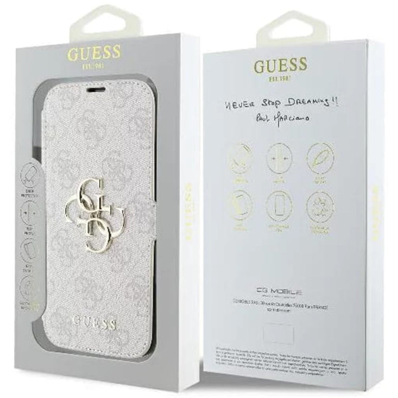 Futrola za Apple iPhone 16 Plus, Guess, 4G Book, Roza