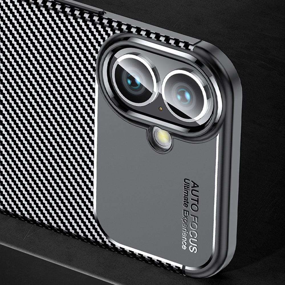 Maska za Apple iPhone 16 Plus, Techsuit, CarbonFiber, Crna