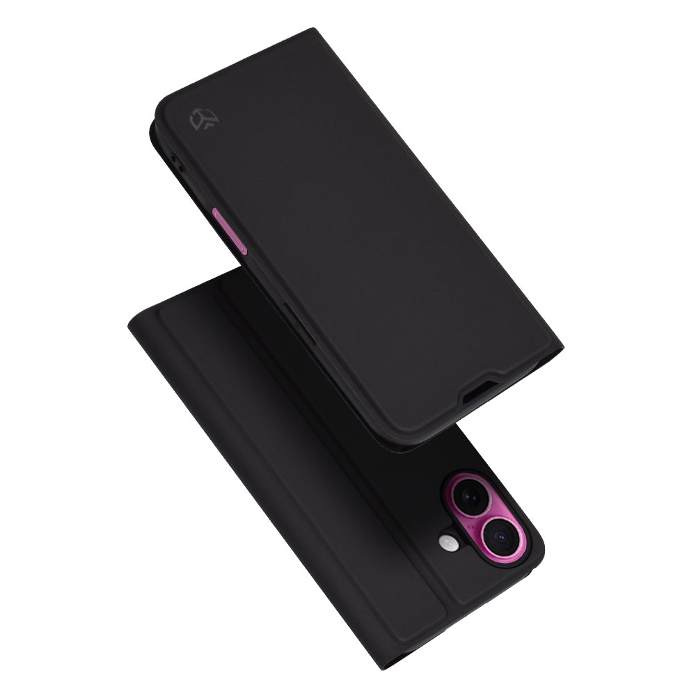 Maska za Apple iPhone 16 Plus, Techsuit, Magskin Book, Crna