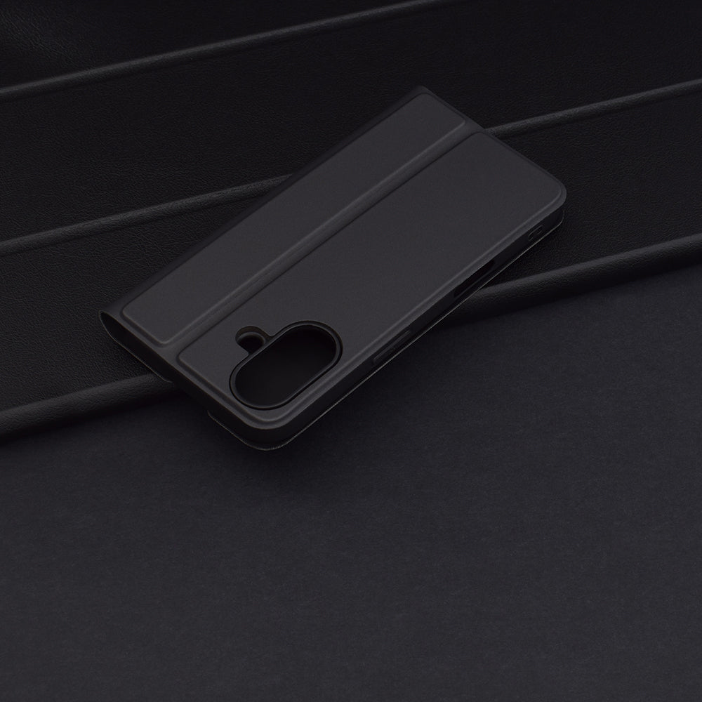 Maska za Apple iPhone 16 Plus, Techsuit, Magskin Book, Crna